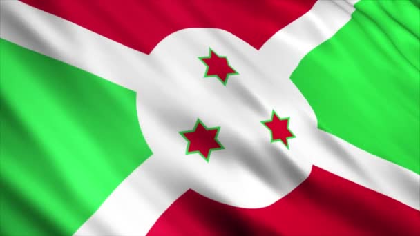 Burundi National Flag Animation High Quality Waving Flag Animation Seamless — Stock video