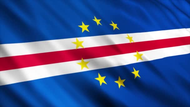 Animación Bandera Nacional Cabo Verde Animación Bandera Ondeante Alta Calidad — Vídeos de Stock