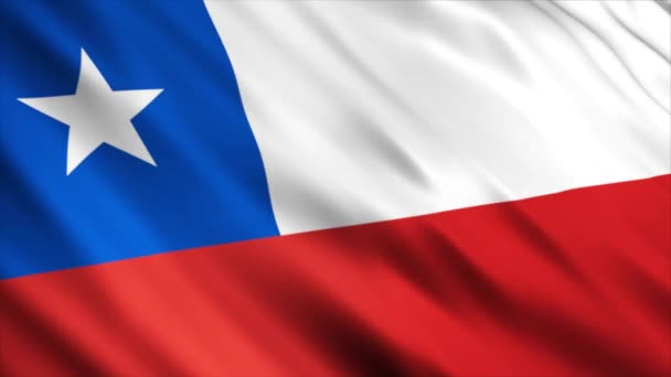 Animação Bandeira Nacional Chile Animação Bandeira Ondulada Alta Qualidade Com — Vídeo de Stock