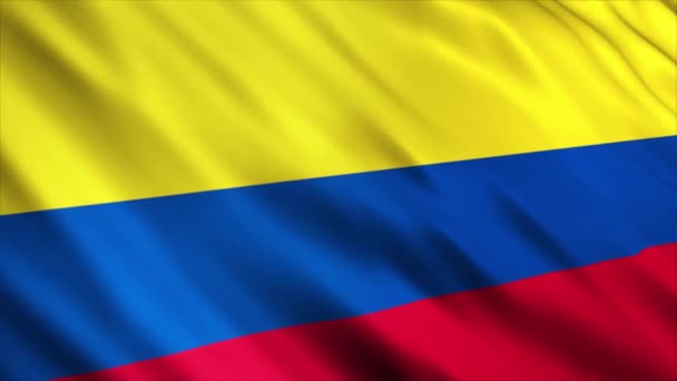 Colombia National Flag Animation Hög Kvalitet Viftande Flagga Animation Med — Stockvideo