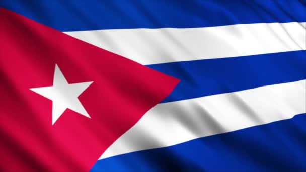 Kuba National Flag Animation Hög Kvalitet Viftande Flagga Animation Med — Stockvideo