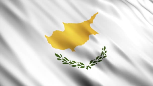 Кипрский Национальный Флаг Анимации Высокое Качество Размахивания Флагом Анимации Бесшовной — стоковое видео