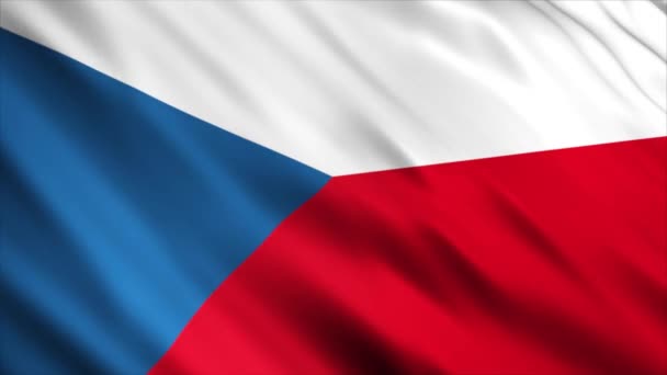 Анимация Флага Чешской Республики Анимация Высоким Качеством Размахивания Флагом Бесшовным — стоковое видео