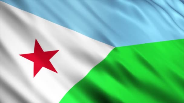 Dschibuti National Flag Animation High Quality Waving Flag Animation Mit — Stockvideo