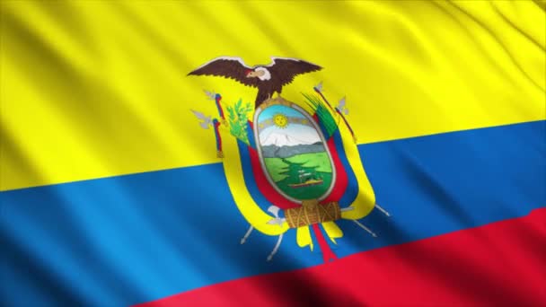 Ecuador Nationale Vlag Animatie Hoge Kwaliteit Golvende Vlag Animatie Met — Stockvideo