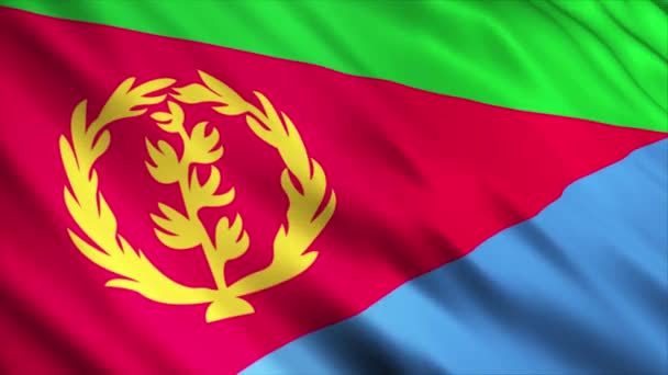 Eritrea National Flag Animation Hög Kvalitet Viftande Flagga Animation Med — Stockvideo