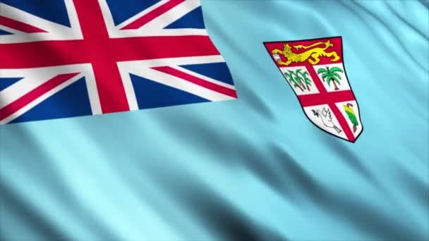 Animación Bandera Nacional Fiji Animación Bandera Ondeante Alta Calidad Con — Vídeos de Stock