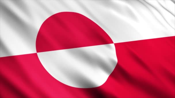 Groenlandia Bandiera Nazionale Animazione Alta Qualità Sventolando Bandiera Animazione Con — Video Stock