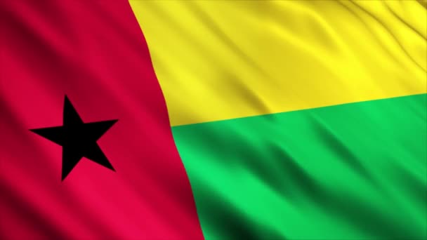 Guinea Bissau National Flag Animation Animazione Con Bandiera Sventolante Alta — Video Stock