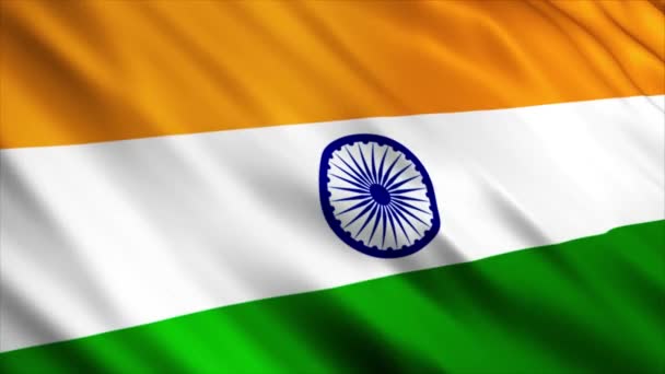 Hindistan Ulusal Bayrak Animasyonu Yüksek Kalite Dalgalanan Bayrak Animasyonu Kusursuz — Stok video