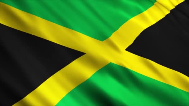 Jamajka Národní Vlajka Animace Vysoce Kvalitní Vlnění Vlajky Animace Bezešvé — Stock video