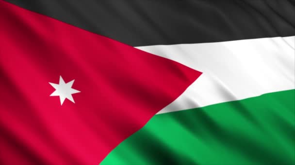Jordan National Flag Animation Animation Drapeau Ondulé Haute Qualité Avec — Video