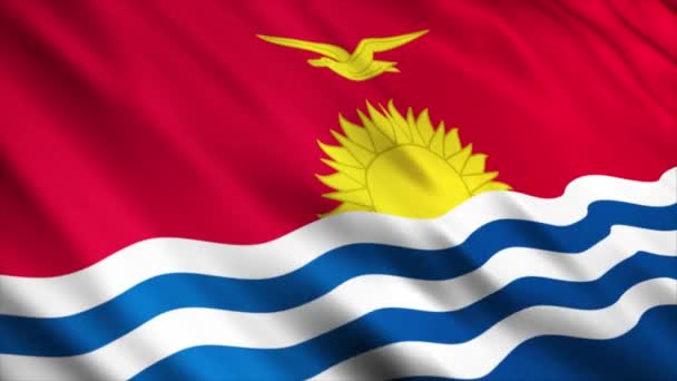基里巴斯国家国旗动画 高品质的无缝带摆动国旗动画 延长所需的时间 — 图库视频影像