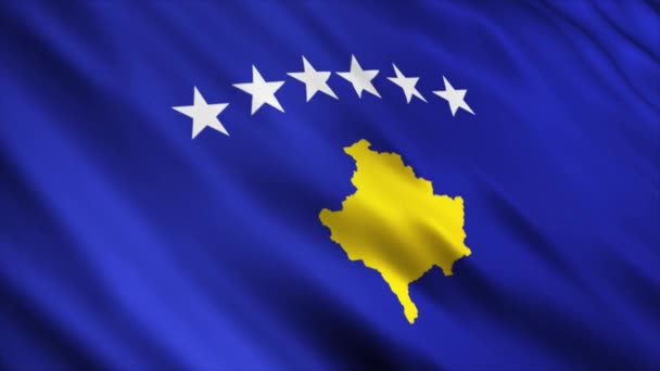 Kosova Ulusal Bayrak Animasyonu Yüksek Kalite Dalgalanan Bayrak Animasyonu Kusursuz — Stok video