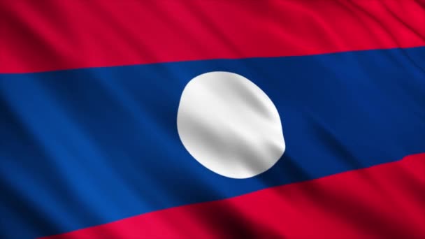 Animación Bandera Nacional Laos Animación Bandera Ondeante Alta Calidad Con — Vídeo de stock