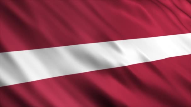 Lettland National Flag Animation Hög Kvalitet Viftande Flagga Animation Med — Stockvideo