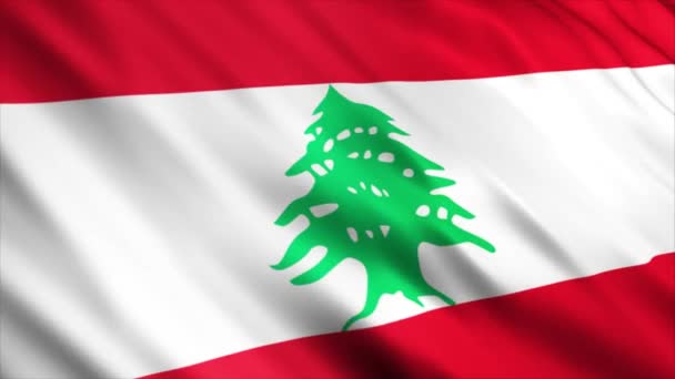 Libanon Nationale Vlag Animatie Hoge Kwaliteit Golvende Vlag Animatie Met — Stockvideo