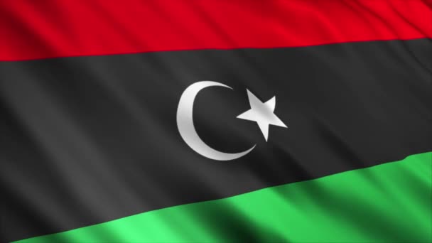 Libië Nationale Vlag Animatie Hoge Kwaliteit Golvende Vlag Animatie Met — Stockvideo