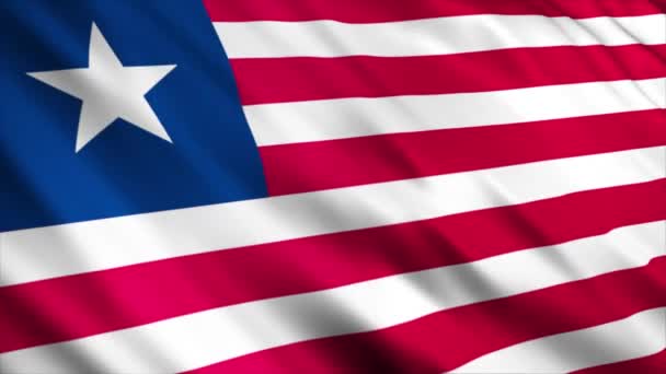 Liberia Animazione Bandiera Nazionale Animazione Bandiera Sventolante Alta Qualità Con — Video Stock