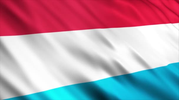 Lucembursko Národní Vlajka Animace Vysoce Kvalitní Vlnění Vlajky Animace Bezešvé — Stock video