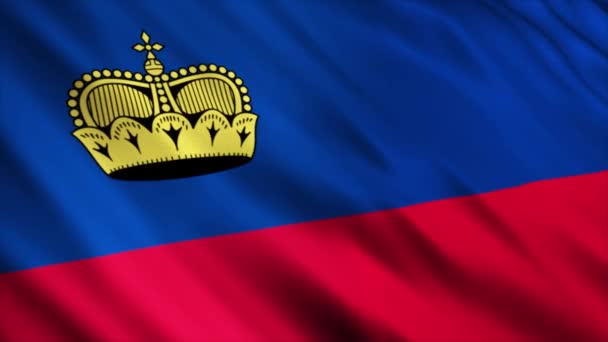 Lichtenštejnsko Národní Vlajka Animace Vysoce Kvalitní Vlnění Vlajky Animace Bezešvé — Stock video