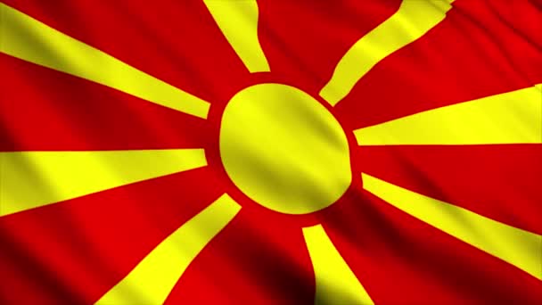 Македонія Національний Прапор Анімації Високоякісний Прапор Анімації Безшовною Петлею Розширити — стокове відео