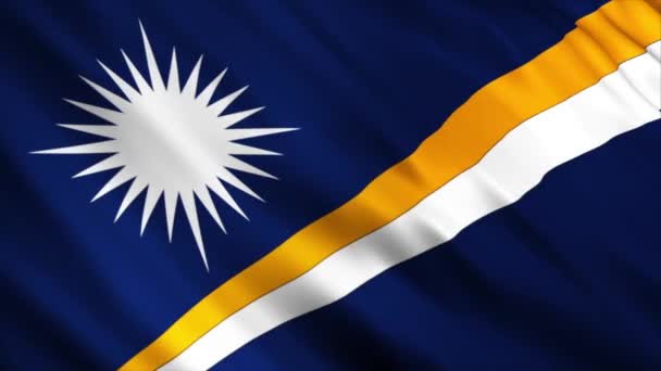 Marshall Islands National Flag Animation Animazione Con Bandiera Sventolante Alta — Video Stock