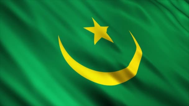 Mauritania National Flag Animation High Quality Waving Flag Animation Seamless — Αρχείο Βίντεο