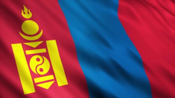 Mongolia Bandiera Nazionale Animazione Alta Qualità Sventolando Bandiera Animazione Con — Video Stock
