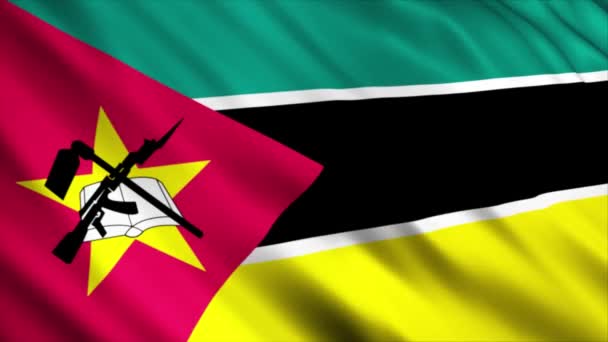 Mozambico Bandiera Nazionale Animazione Alta Qualità Sventolando Bandiera Animazione Con — Video Stock