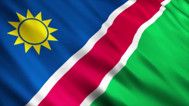 Namibya Ulusal Bayrak Animasyonu Yüksek Kalite Dalgalanan Bayrak Animasyonu Kusursuz — Stok video