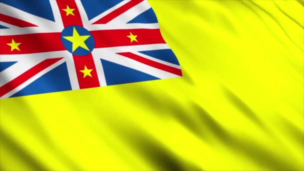 Niue National Flag Animation Alta Qualidade Acenando Bandeira Animação Com — Vídeo de Stock