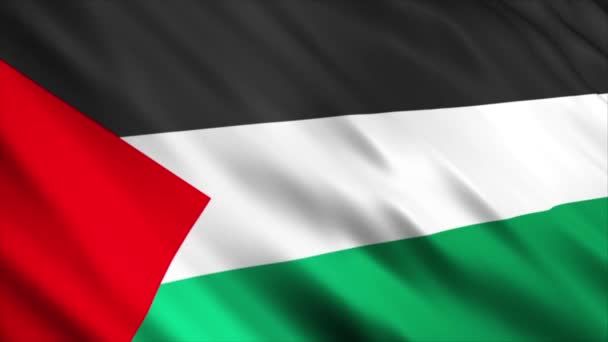 Animación Bandera Nacional Palestina Animación Bandera Ondeante Alta Calidad Con — Vídeos de Stock