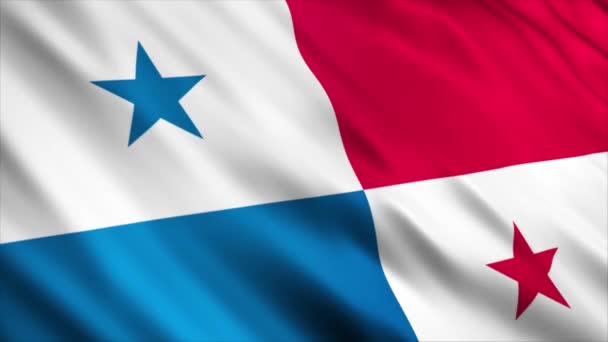 Анимация Флага Панамы Анимация Высоким Качеством Размахивания Флагом Бесшовным Петлей — стоковое видео