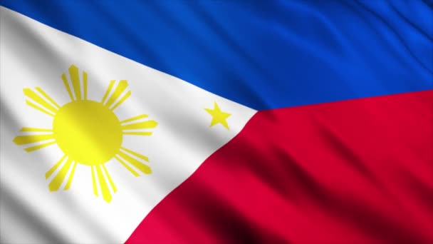 菲律宾国家国旗动画 高质量的无缝带摆动国旗动画 按要求延长期限 — 图库视频影像