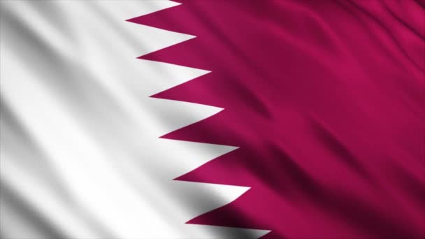 Qatar National Flag Animation Hög Kvalitet Viftande Flagga Animation Med — Stockvideo