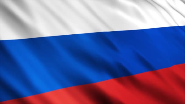 Ryssland National Flag Animation Hög Kvalitet Viftande Flagga Animation Med — Stockvideo