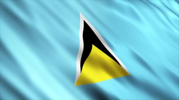 Saint Lucia National Flag Animation Hoge Kwaliteit Golvende Vlag Animatie — Stockvideo