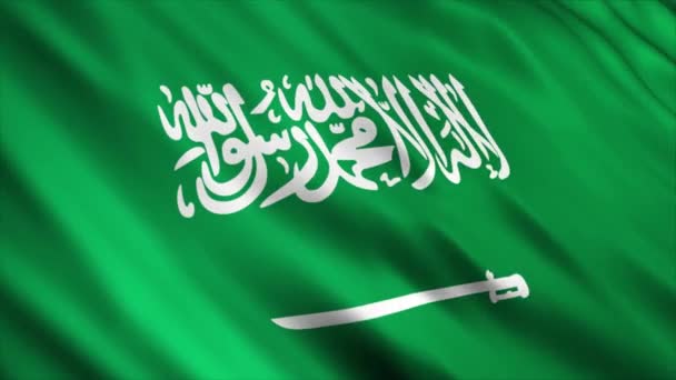 Saúdská Arábie Národní Vlajka Animace Vysoce Kvalitní Vlnění Vlajky Animace — Stock video