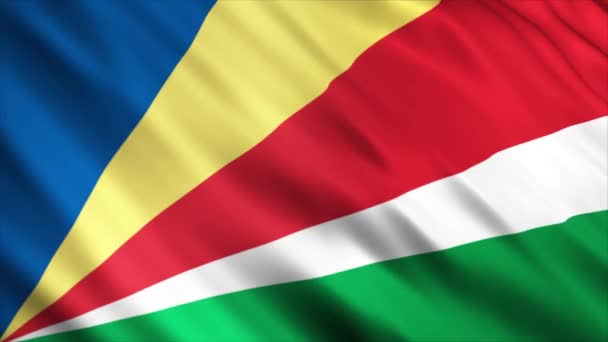 Seychelles National Steag Animation Înaltă Calitate Waving Steag Animație Buclă — Videoclip de stoc