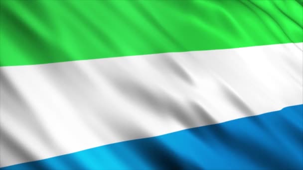Sierra Leone Ulusal Bayrak Animasyonu Yüksek Kalite Dalgalanan Bayrak Animasyonu — Stok video