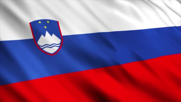 Animación Bandera Nacional Eslovenia Animación Bandera Ondeante Alta Calidad Con — Vídeos de Stock
