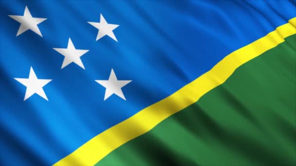 所罗门群岛国家旗帜动画 高质量的无缝隙波浪旗帜动画 按要求延长期限 — 图库视频影像