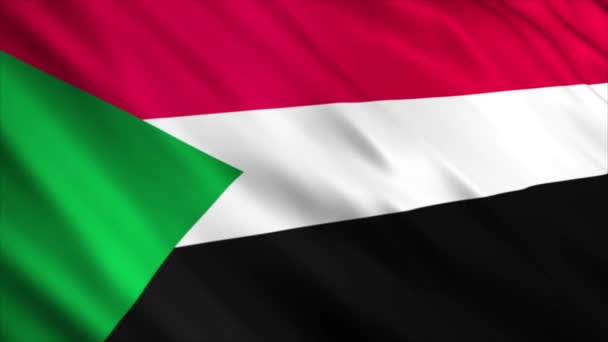 苏丹国旗动画 高质量的无缝带摆动国旗动画 按要求延长期限 — 图库视频影像
