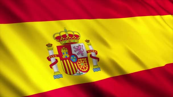 西班牙国旗动画 高品质的无缝带摆动国旗动画 延长所需的时间 — 图库视频影像