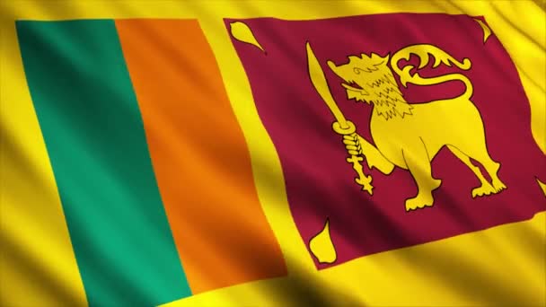 Animación Bandera Nacional Sri Lanka Animación Bandera Ondeante Alta Calidad — Vídeo de stock