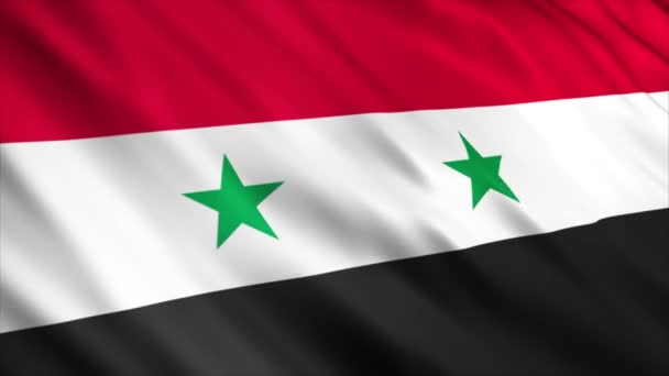 叙利亚国家国旗动画 高质量的无缝带摆动国旗动画 按要求延长期限 — 图库视频影像