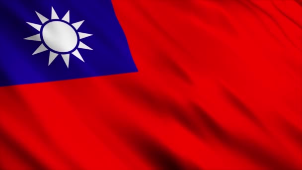 Tayvan Ulusal Bayrak Animasyonu Yüksek Kalite Dalgalanan Bayrak Animasyonu Kusursuz — Stok video