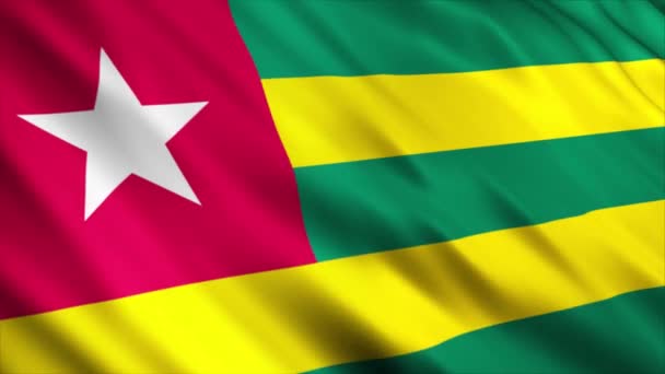 Togo Ulusal Bayrak Animasyonu Yüksek Kalite Dalgalanan Bayrak Animasyonu Kusursuz — Stok video