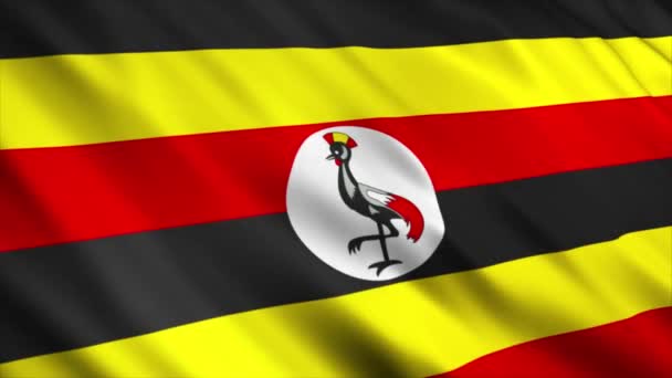 Uganda Nemzeti Zászló Animáció Kiváló Minőségű Integetés Zászló Animáció Zökkenőmentes — Stock videók